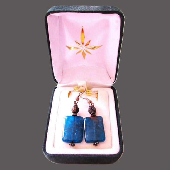 Sterling Silver pierced earrings with precious stones - Picture 3 of 5